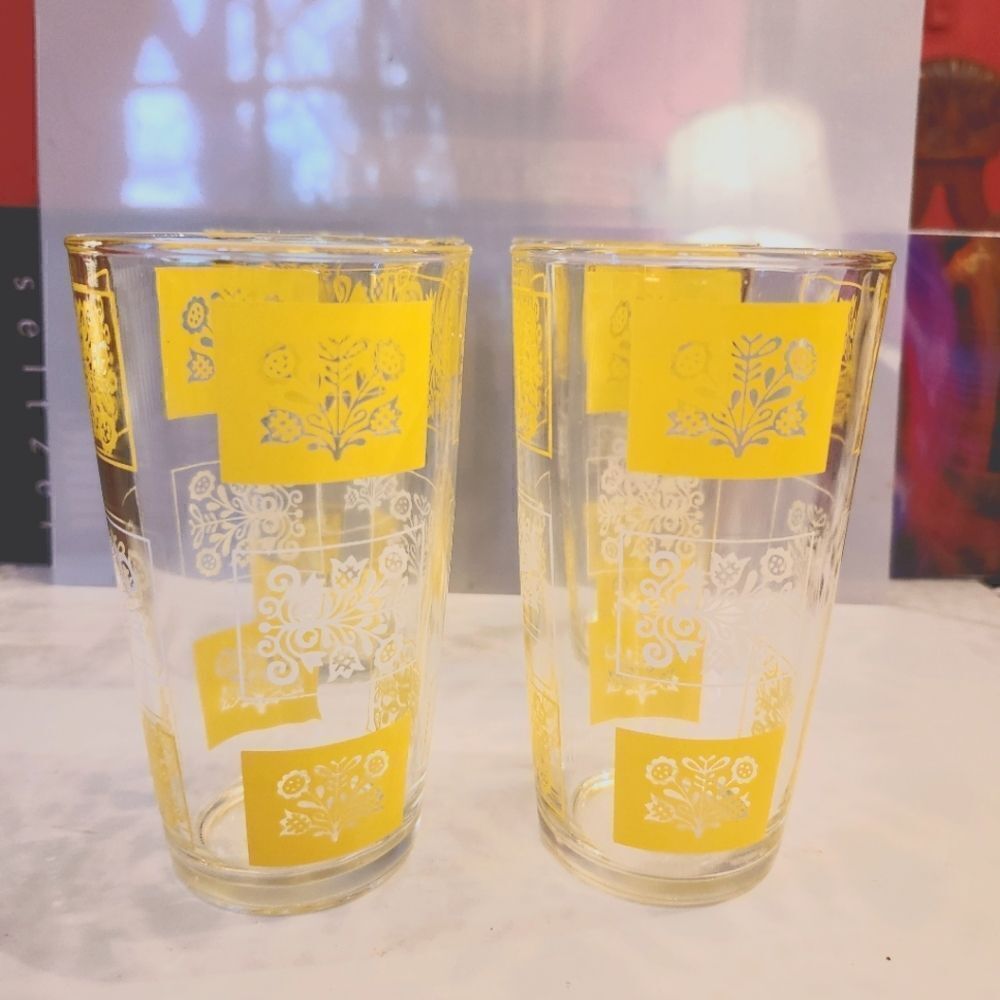 Vintage Mint Circa 1968 Set of 4 Hazel Atlas Highball Glasses 8 oz.